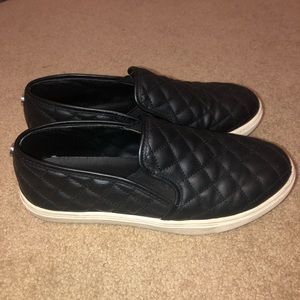 Black Steve Madden Slip Ons